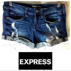 Express Jeans Distressed Short